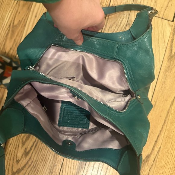 Coach Maggie Pebbled Leather Hobo Bag – Teal - Picture 5 of 5